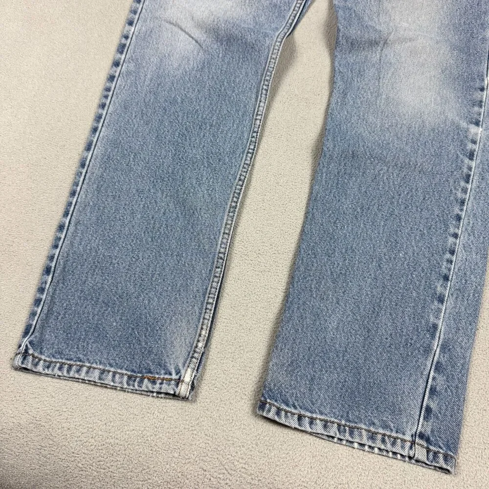 Levis 505 Jeans 32x32 Men's Regular Fit Light Wash Distressed Faded Denim